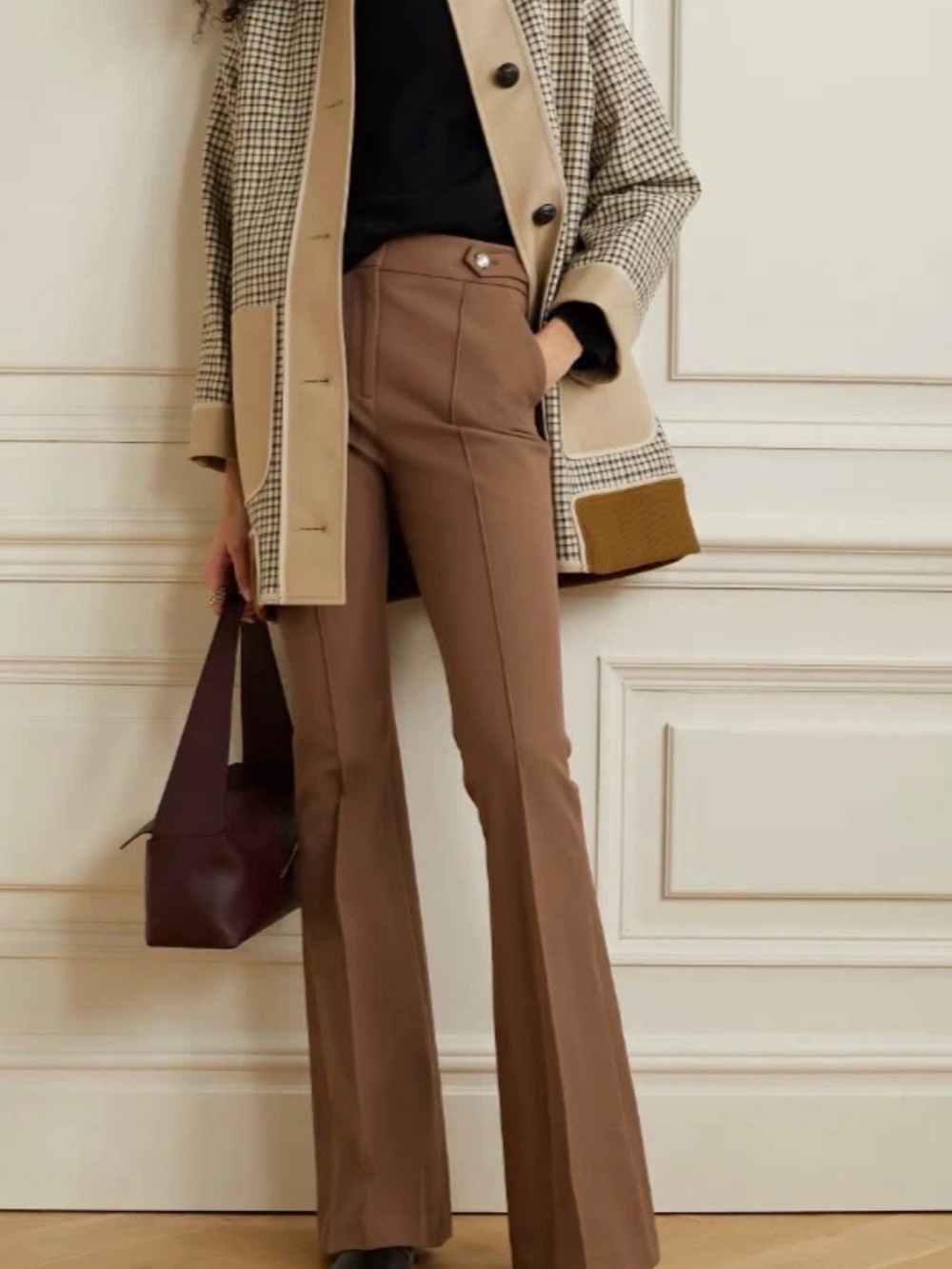 Veronica Beard Brown Tailored Flare Pants